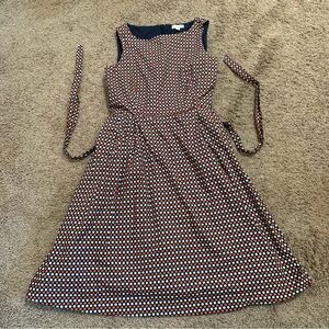 LL Bean Signature Fit and Flare Retro Dot Dress 10